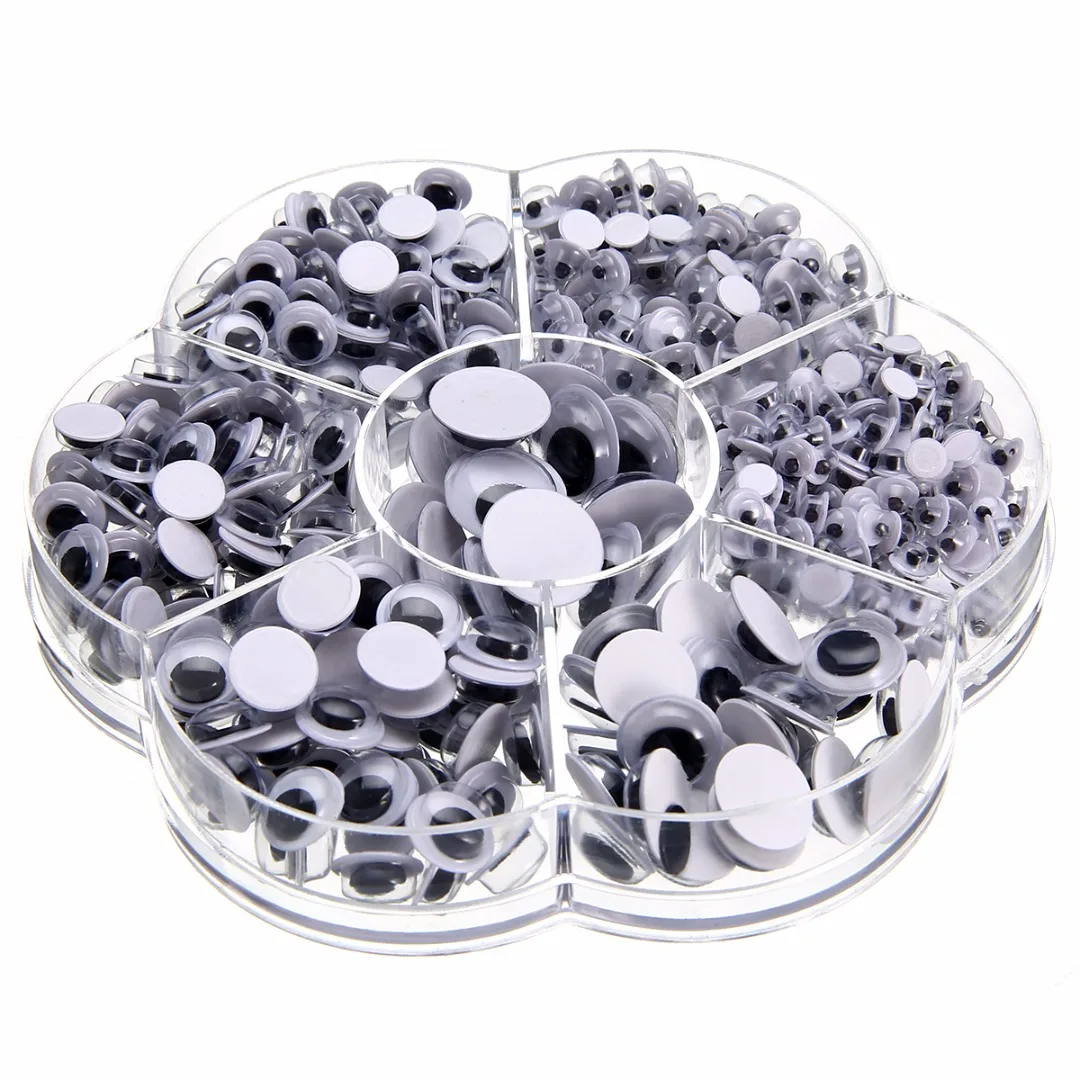 700 шт. Пластик КРУГЛЫЙ волнистые игрушечные глаза самоклеящаяся 4/5/6/7/8/10/12 мм для