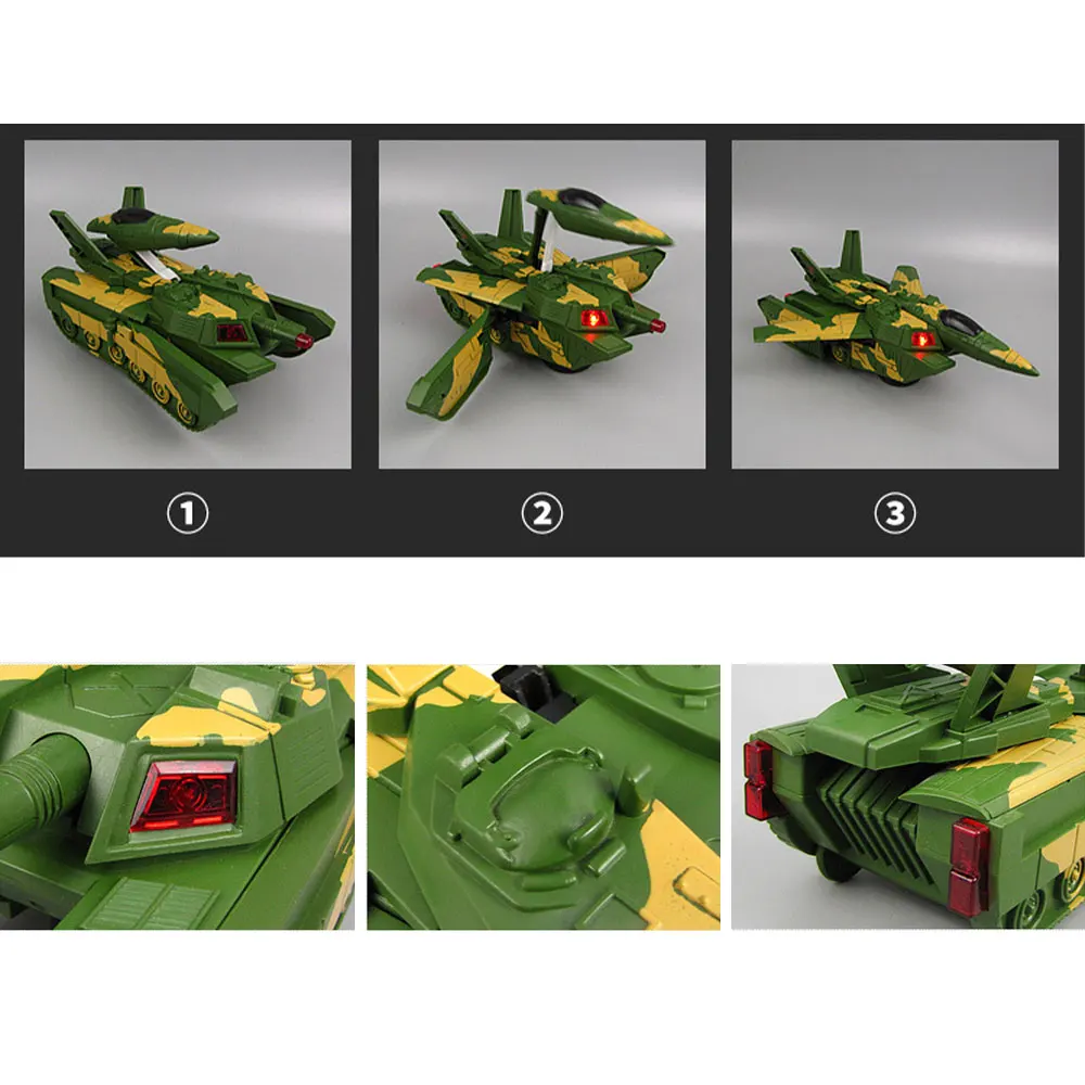 2 в 1 Электрический деформируемый танк самолет игрушки имитация военной модели