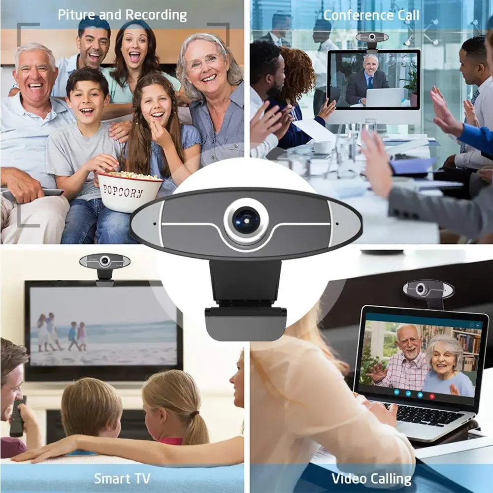 

USB 1080P HD Webcam Mini Computer PC WebCamera with Microphone Rotatable Camera for Video Conferencing Live Broadcast Camera