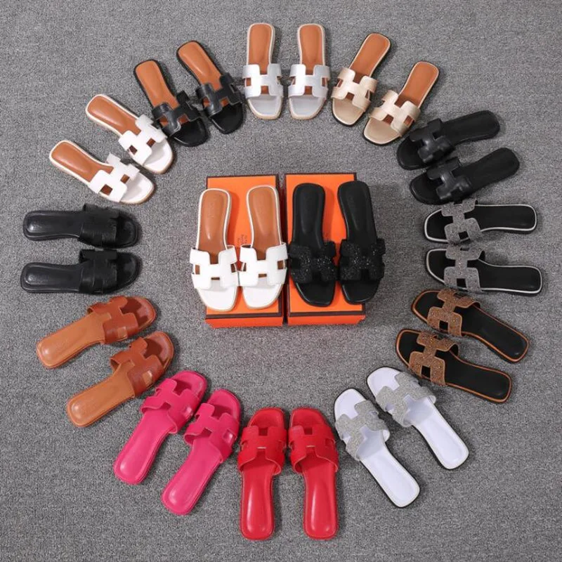 

2021 Summer New Non-slip Women Slippers Outdoor Comfortable Rhinestone Female Slipper Flip Flops Flat Sandals