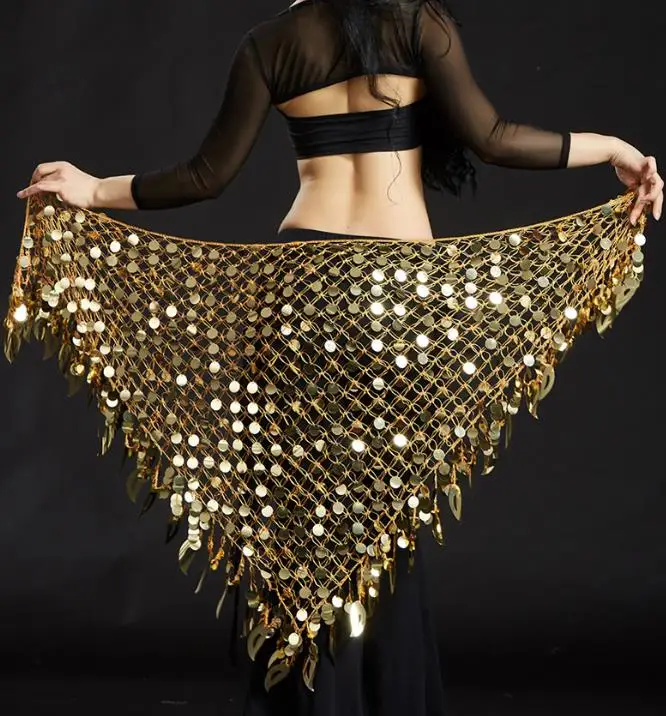 Блесток кисточкой танцы хип шарф Bellydance поясной ремень для женщин взрослых