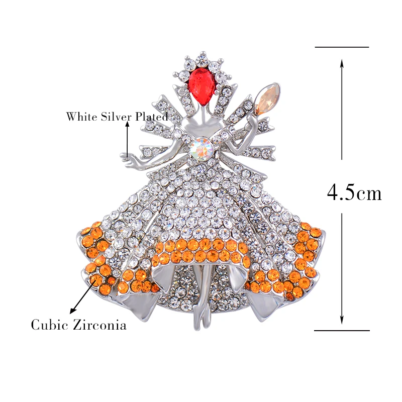 

SINLEERY Luxurious Full Crystal Magic Fairy Angel Brooch Pin Women's Fashion Accessories 2021 XZ189 SSK