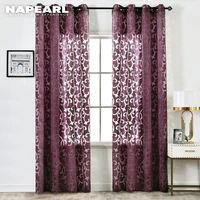 napearl luxury fashion style semi blackout curtains kitchen window living room panel jacquard fabrics door cream white