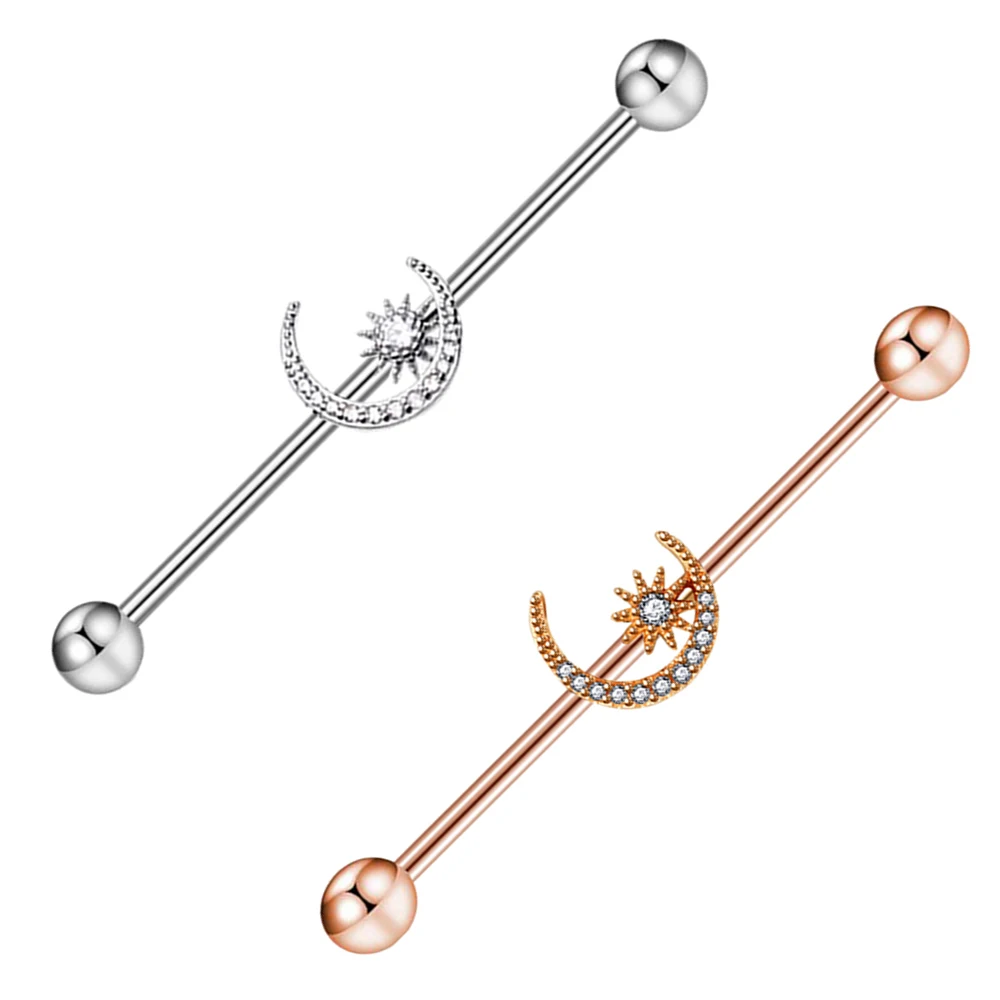 Серьги TIANCIFBYJS Moon 14G оптовая продажа Промышленная Штанга хирургическая сталь