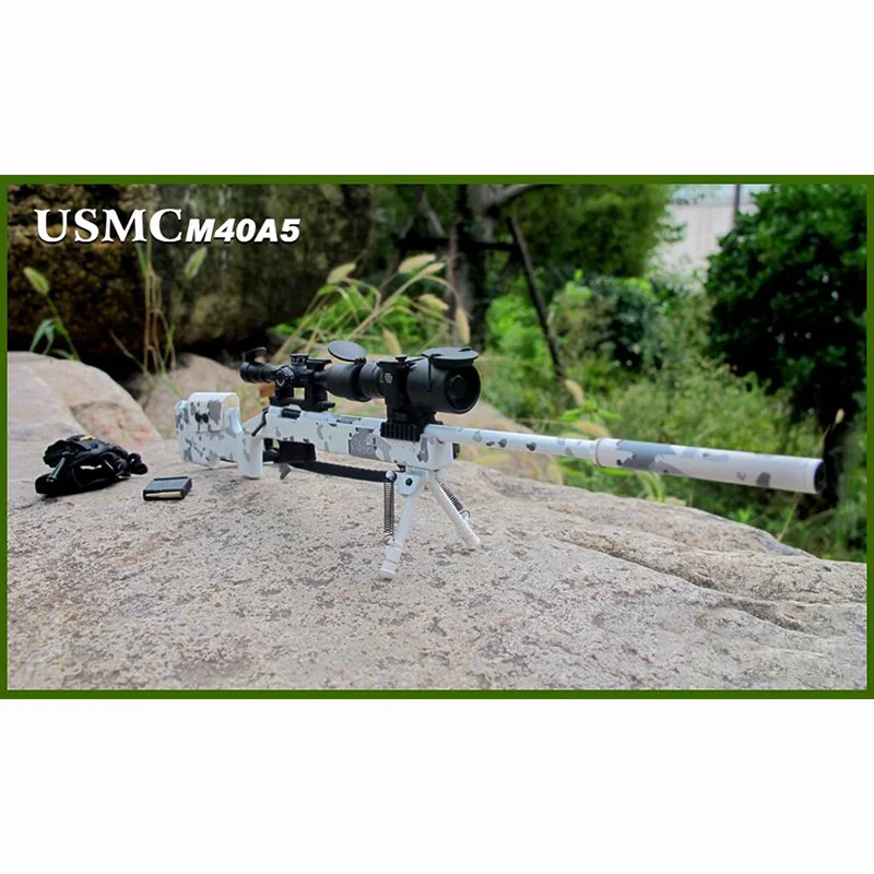 

1:6 Scale Weapon Model ZYTOYS M40A5 Snow Coating Sniper Rifle USMC Soldier 8024C For 12Inch Action Figures Collection Display