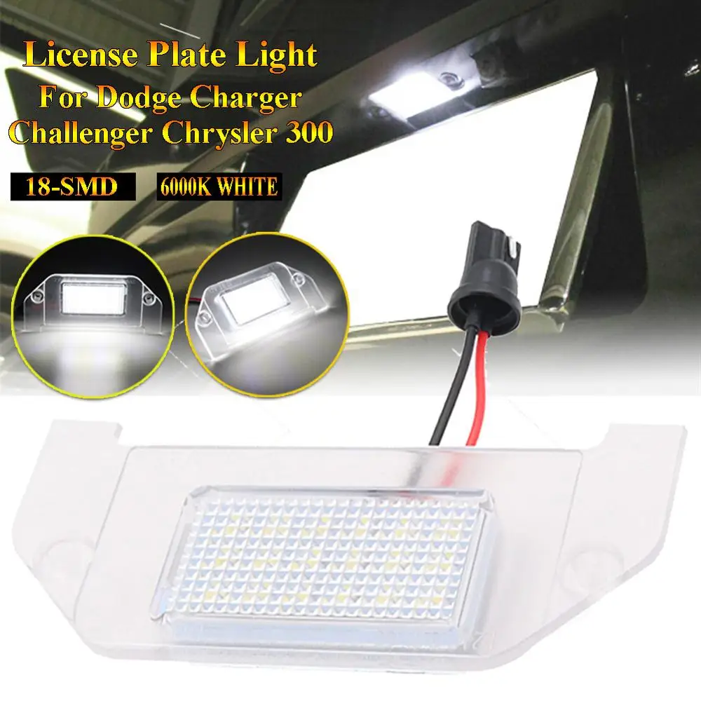 

LED Number License Plate Light 18-SMD For Dodge Charger Challenger Chrysler 300 IP68 6000K White Turn Signal Light