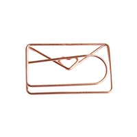 20pcsbox paper clip love envelope shaped multi purpose electroplated stainless steel mini binder clamp office binding supplies