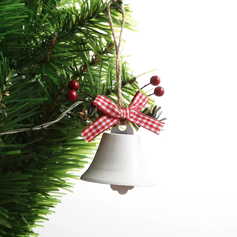2 piezas de decoraci&oacute;n de &aacute;rbol de Navidad de hierro forjado pintado con campanas grandes y hermosa Granja, adornos de bolas de decoraci&oacute;n navide&ntilde;a-4
