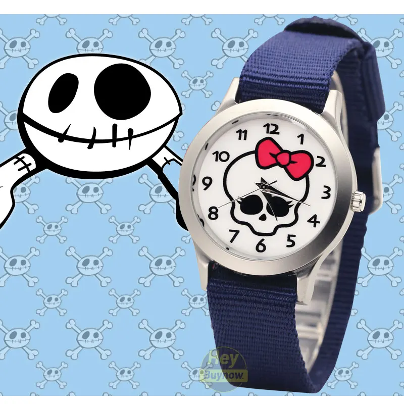 Модные дизайнерские Детские часы с розовым бантом и черепом милые для маленьких