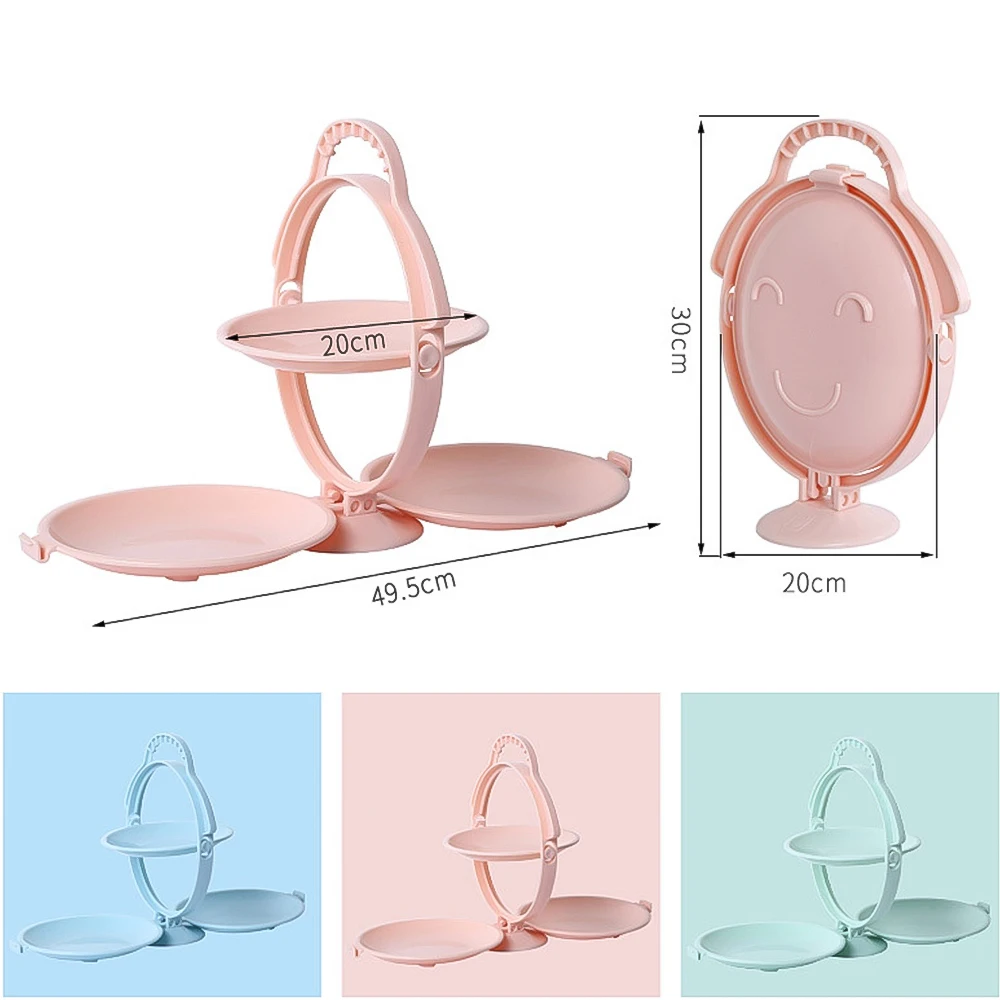 

Nordic Style Fruit Plate Plastic Fruit Basket Fruit Bowl Candy Dried Fruit Folding Three layer Fruit Tray Fruit for Home/Hot