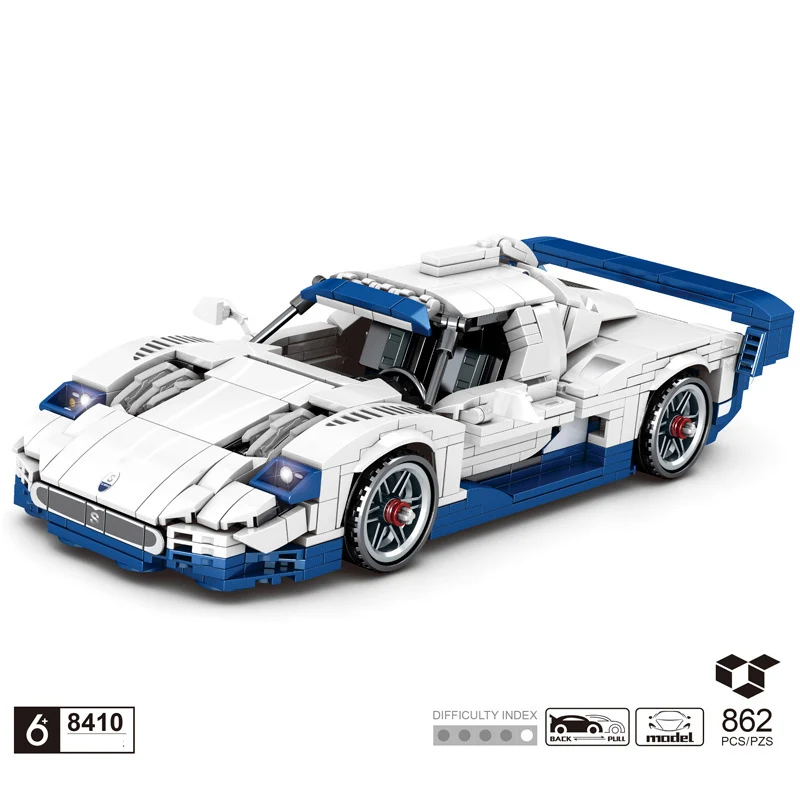 

Technical SCALE building block Maseratis MC12 Super sport car model pull back vehicel toys collection for boys gifts