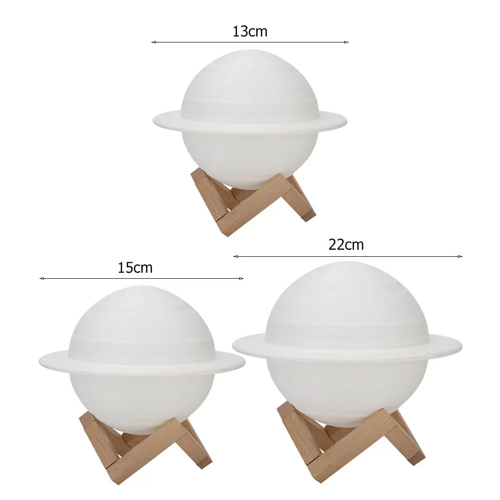 

16 Colors Rechargeable 3D Print Saturn Lamp Moon Night Light with Remote Control Home Decor Creative Gift Dropshipping