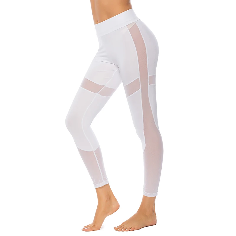 

Sexy Women Leggings Gothic Insert Mesh Design Trousers Pants Black Capris Sportswear New Fitness Leggings