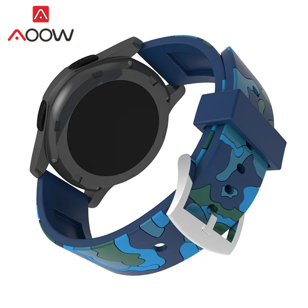 20mm 22mm High Quality Silicone Watchband for Samsung Galaxy Active 42mm 46mm Soft Camouflage Strap Bracelet Band for Gear S2 S3
