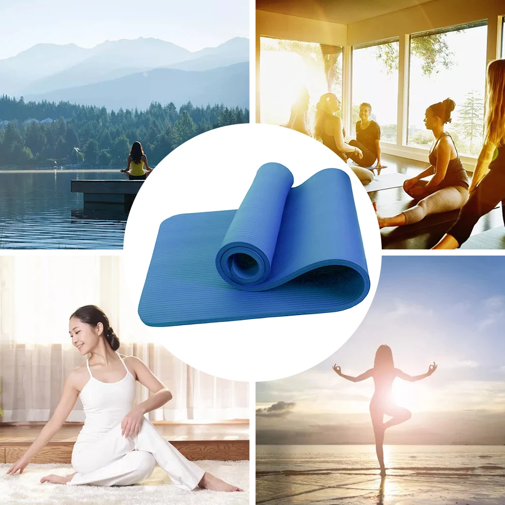 

Youga Pad Thicken Non-slip Home Gym Training Yoga Mat Pad for Workout Exercise Fitness Pilates with Strap 72" x 24