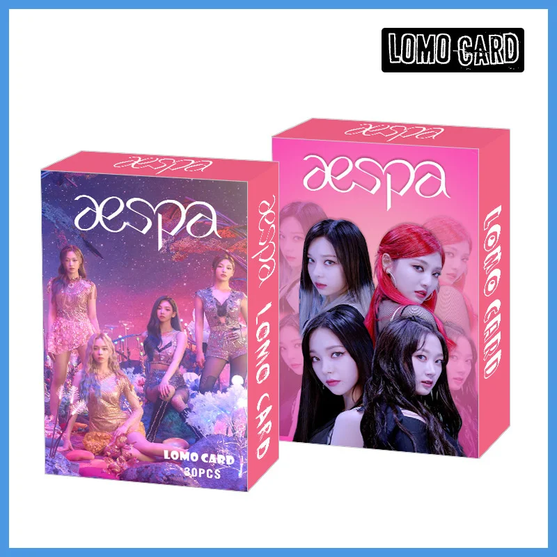 

30pcs/set Kpop Aespa Lomo Cards High quality HD Print Postcard Photo Cards for fans Gift K-pop Aespa