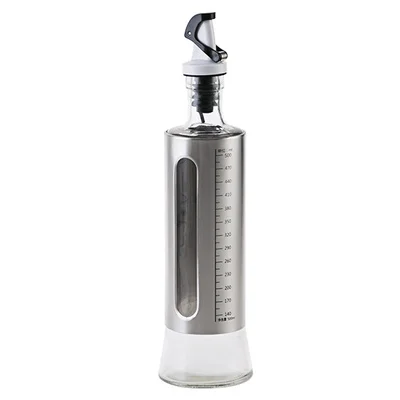 500ml 500/300 мл кухонная Стеклянная бутыль для масла из нержавеющей стали Герметичный уксус, соевый соус Cruet контейнер для таблеток необходимые столовые приборы - Цвет: 500ml