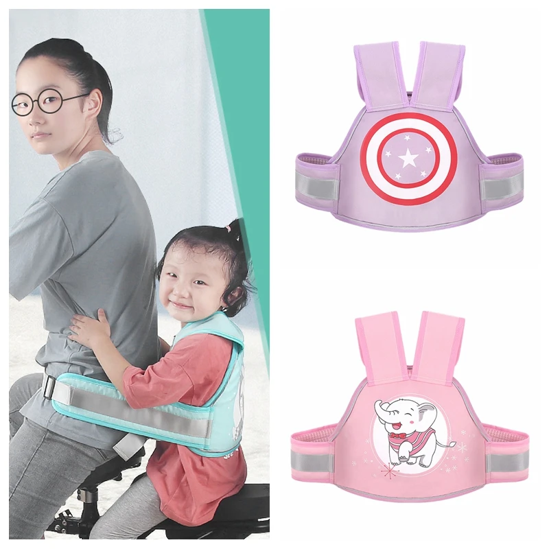 

Children Safety Motorcycle Seat Belt Back Hold Protector Reflect Vest Belt Adjustable Harness Kids Vehicle Safe Strap Carrier