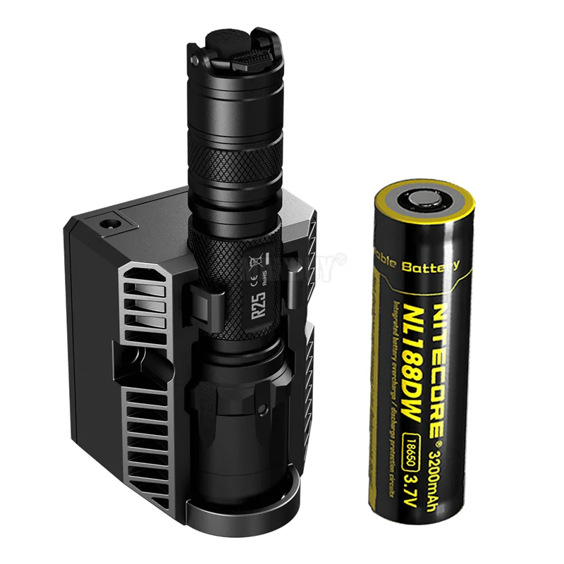 NITECORE R25 тактический фонарь CREE XP-L HI V3 светодиодный Непревзойденная производительность+ умная зарядная док-станция+ 18650 перезаряжаемая батарея