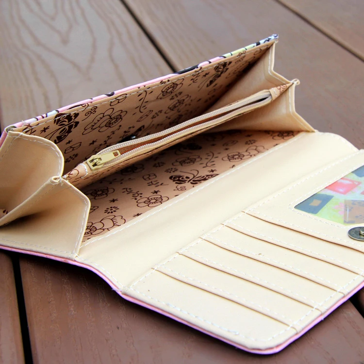 Милый кошелек hello kitty из искусственной кожи для девочек карман на молнии двойные