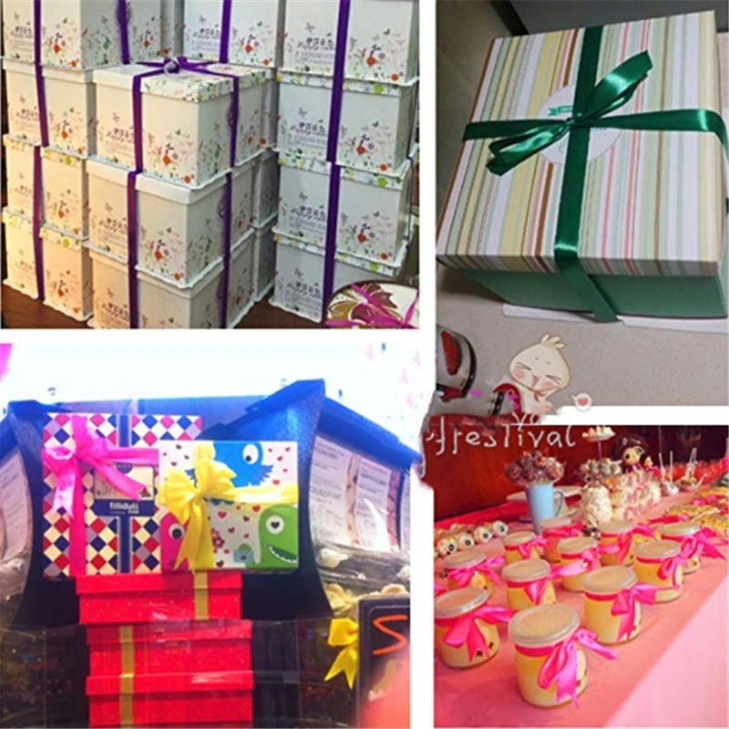 (25 ярдов/рулон) 1 см в ширину атласная фон с изображением цветных лент оптом