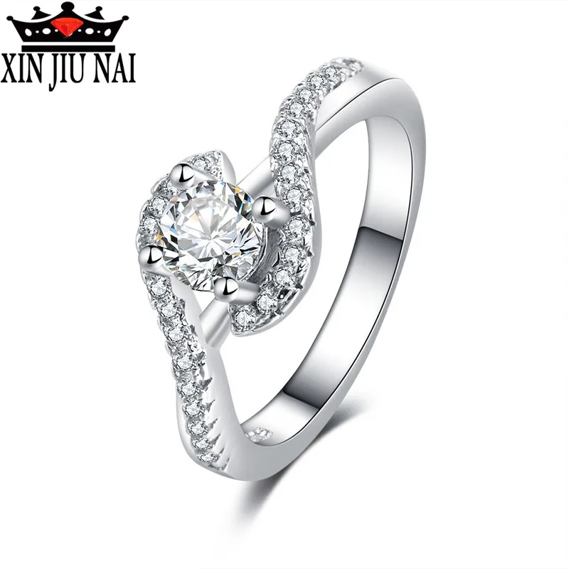 Элегантные и Благородные Свадебные Кольца для женщин из серебра 925 пробы