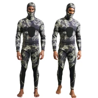 men 3mm two pieces neoprene under water hunting wetsuit quick dry uv protection long sleeve scuba diving snorkeling surfing suit