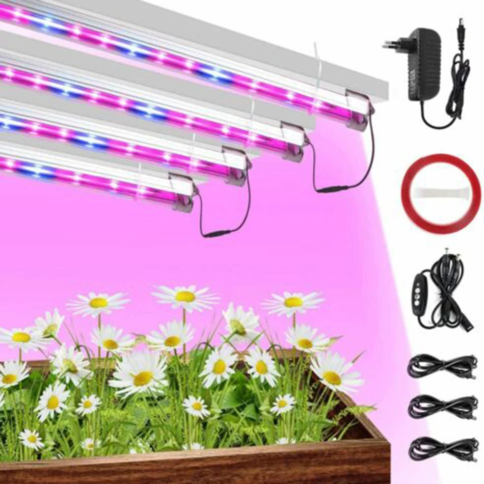 4PCS Combination Grow Light Adjustable Full Spectrum Flower Plant Phytolamp 45W LED Bar Strap Light Seeds Cultivation Fitolampy