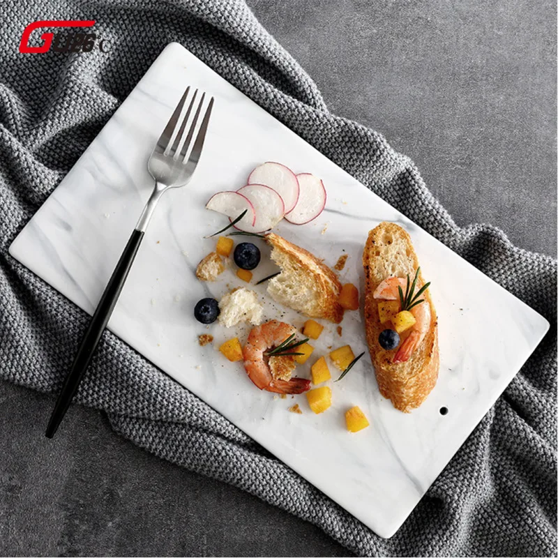 Мраморная текстура Северной Европы керамическая пластина западный ресторан