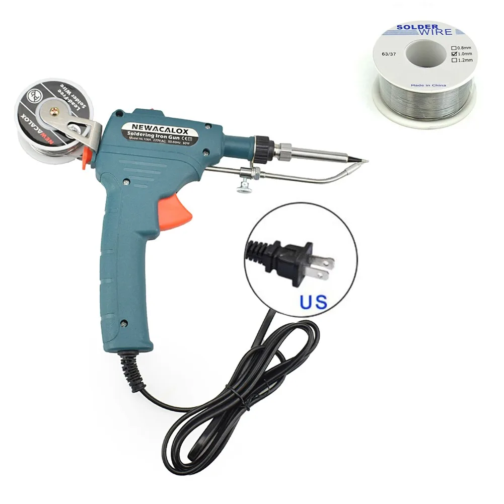 

Handle Portable Auto Electric Soldering Iron Gun With Rosin FLUX Solder Wire Tin Wire 50g 60W 110V ABS Plastic Shell