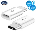 5 шт в упаковке микро-кабель с разъемом Usb Type-c Usb c Зарядное устройство Адаптер конвертера для Huawei Samsung Xiaomi Microusb к адаптер usb Тип c адаптер