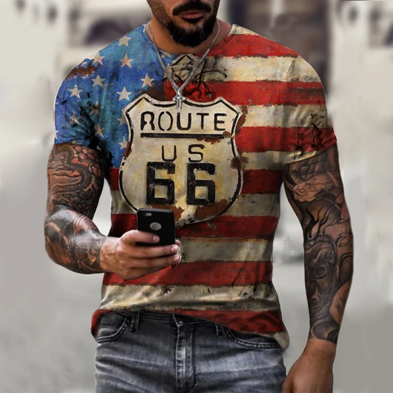 

Summer Casual O-Neck T Shirt Men Vintage Letter Printed Loose Tops Pullover Mens Fashion Short Sleeve Tee Shirts 2021 Streetwear
