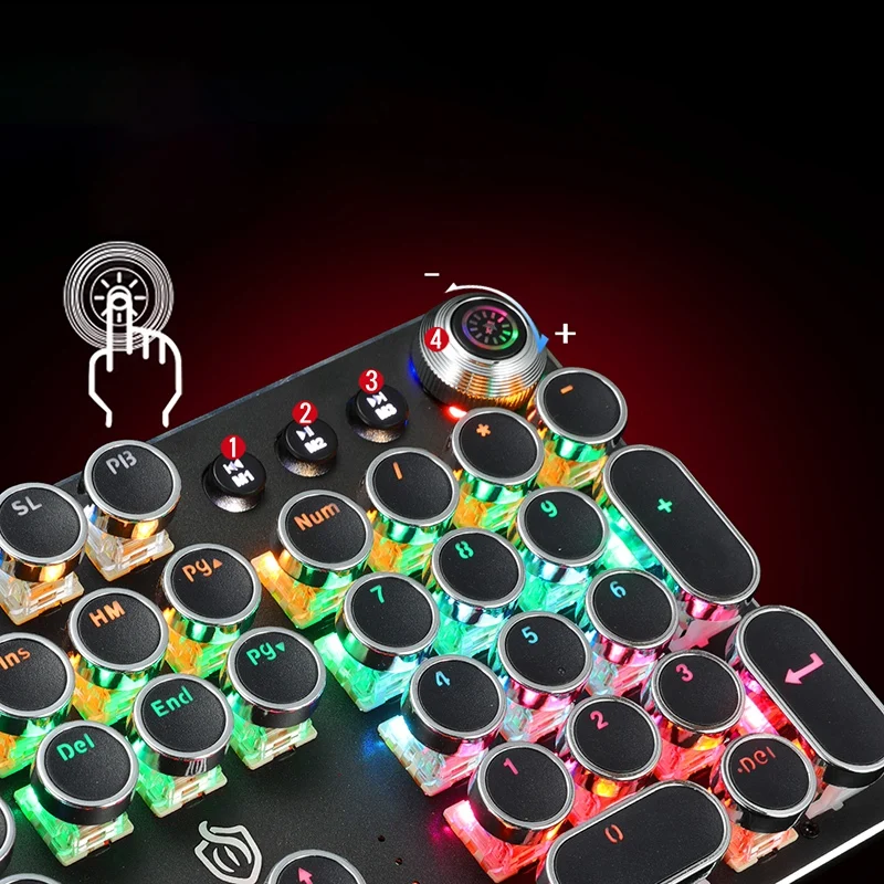 Игровая механическая клавиатура металлическая панель светодиодный с подсветкой