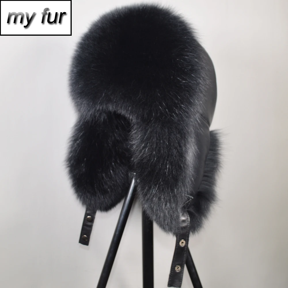 Новинка 2020 мужские уличные зимние шапки бомберы из натурального Лисьего меха