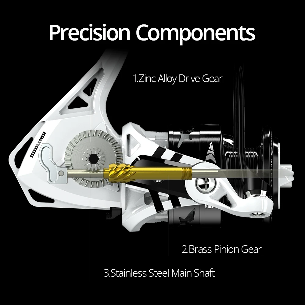 KastKing Crixus 9kg Max Drag Spinning Fishing Reel Graphite Body Carbon Fiber Washer 5.2:1/4.5:1 Gear Ratio Coil | Спорт и