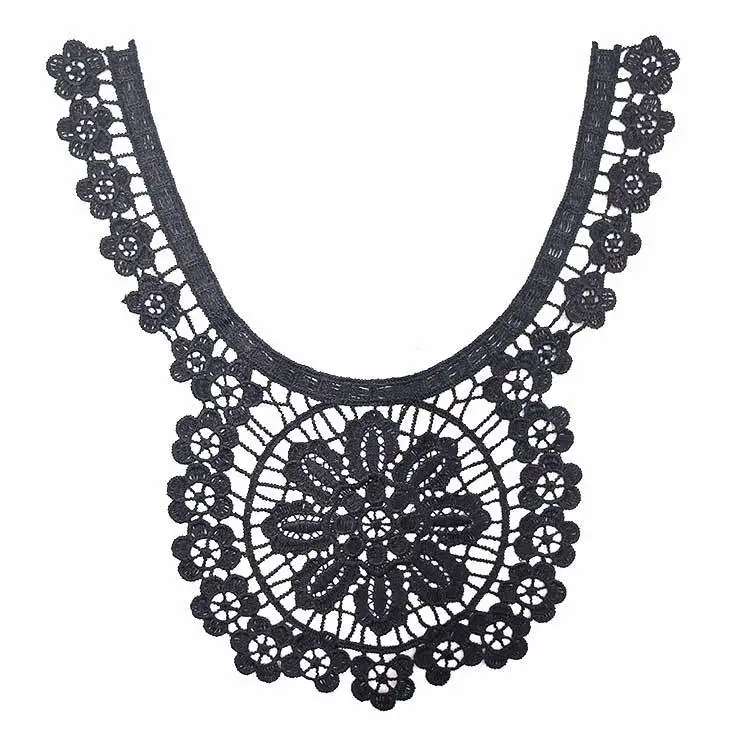 Водорастворимый кружевной воротник искусственный шелк вышитый галстук полый