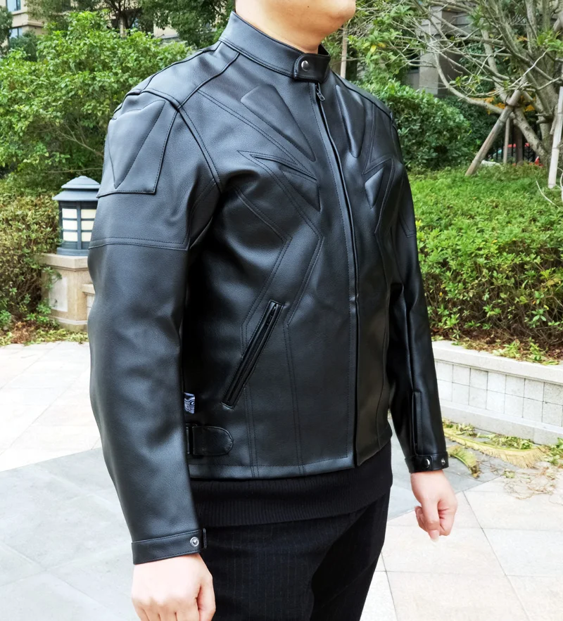 Мужская мотоциклетная куртка Защитная из искусственной кожи со съемными