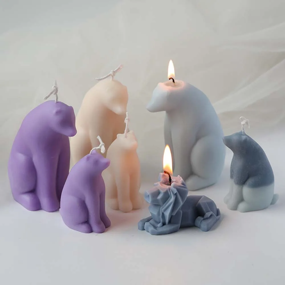 

1pc Ice Bear Design Candle Mold Mother And Child Bear Fragrance Candle Silicone Molds Nordic Style Handmade Soap Cake Mould