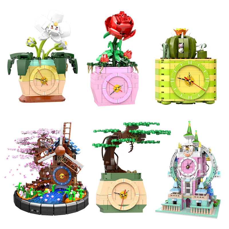 

Diy Clock Building Blocks Children Alarm Clock Model Bricks Constructior Home Decor Toys for Kids Gift