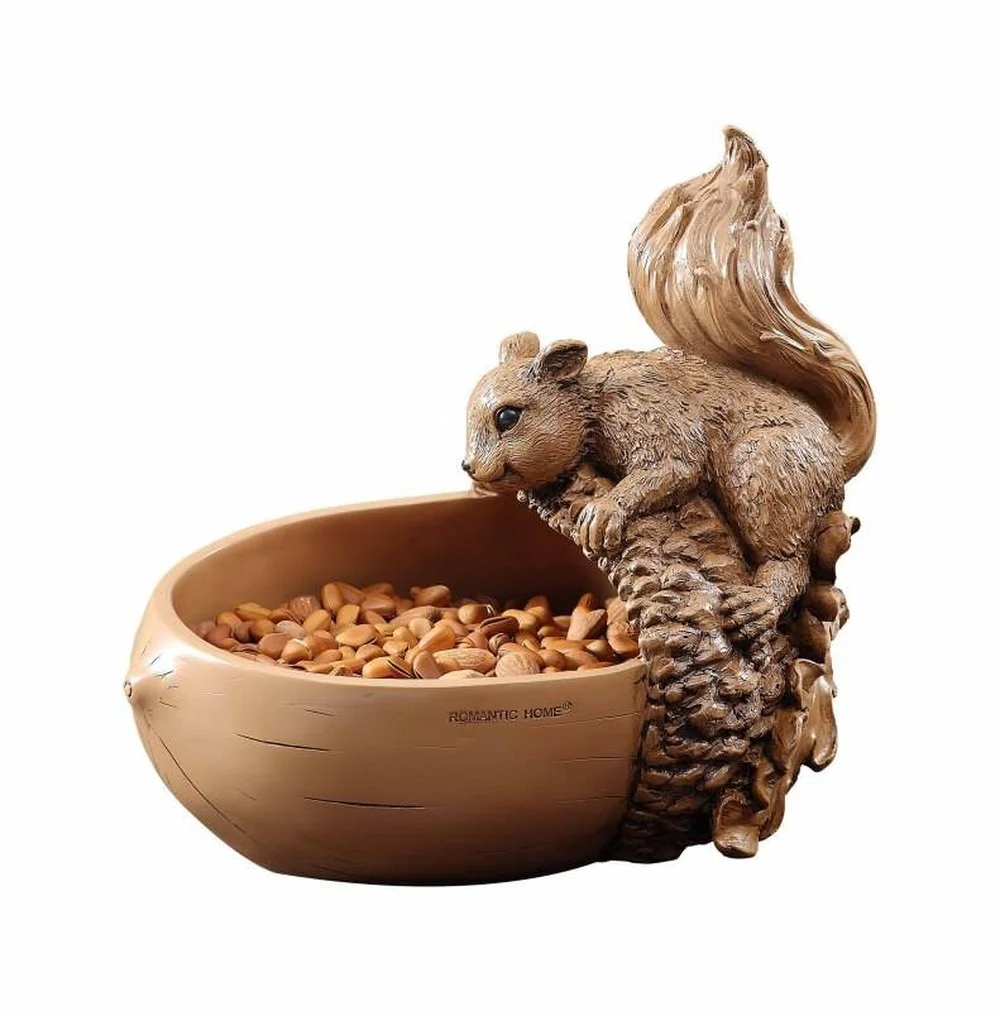 

Squirrel Statue Storage Box Money Banks Lucky Animal Art Sculpture Resin Entrance Entryway Key Storage Decorations R2497