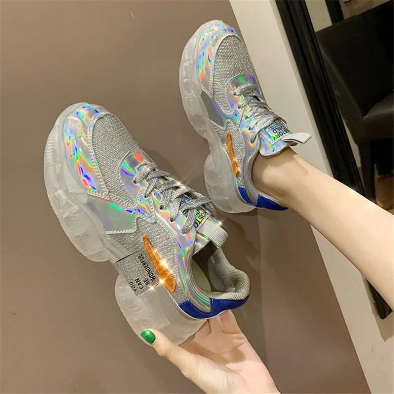Брендовые весенние трендовые женские прозрачные кроссовки в стиле Харадзюку