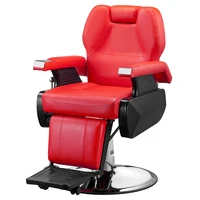 Classic Hydraulic Recline Hair Salon Iron Leather Sponge Barber Chair Red/Black Beauty Salon Chair Salon Chair Vintage[US-Stock]