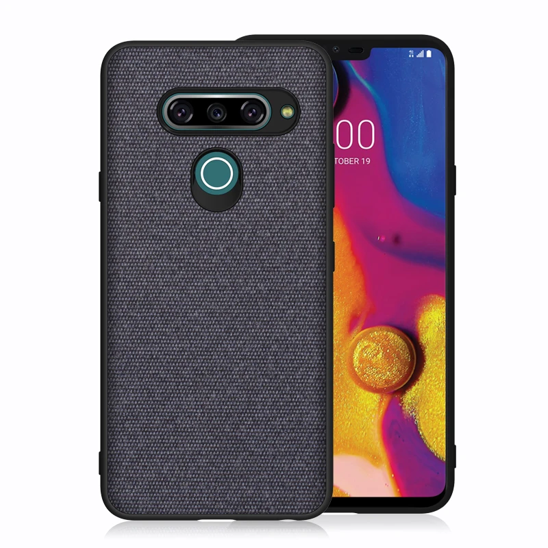 Aveuri роскошный тканевый чехол для телефона LG G8S G8 ThinQ Stylo 5 Coque Бизнес ПУ; кожа; силикон задняя крышка для LG V40 K40 чехол - Цвет: Pure Blue
