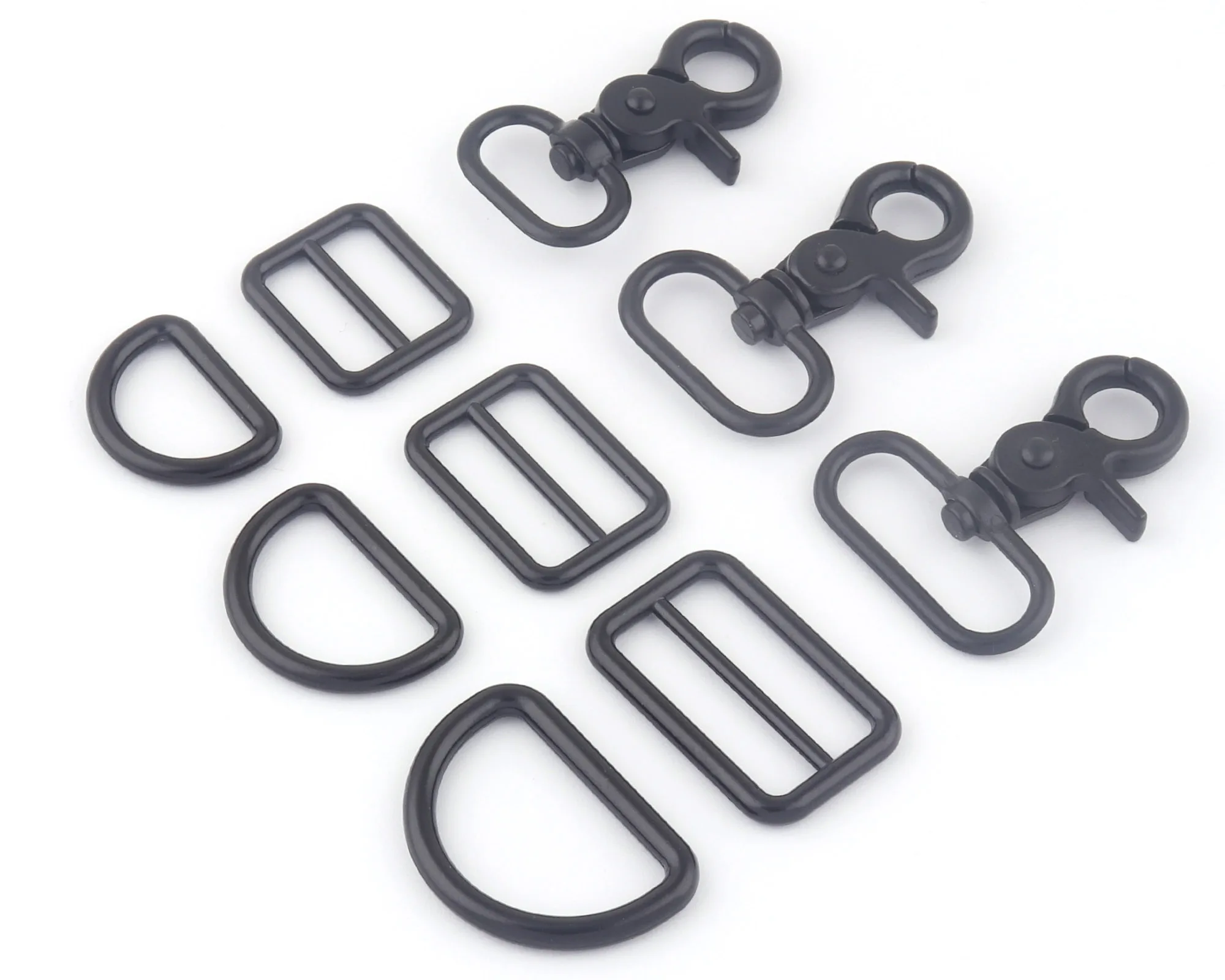 

20-30mm Black Metal Swivel Claw Clasps,Dog Collar Hardware Adjuster Backpack Strap Slide Buckles Webbing Purse Hardware D Ring