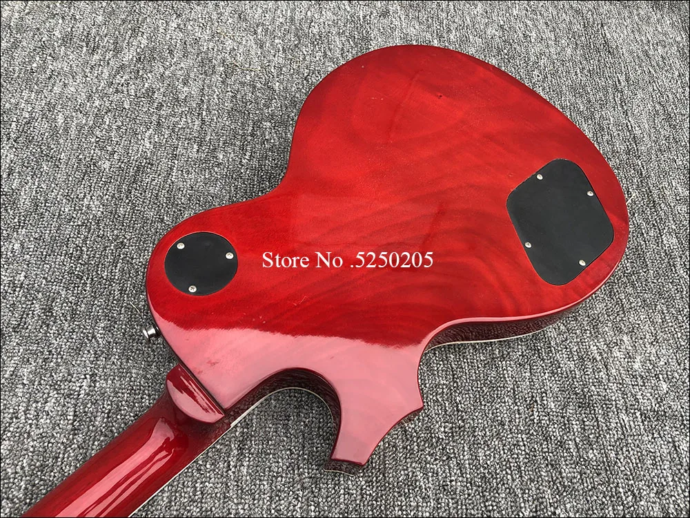 Billig 2019 Hohe Qualität 6 String E-gitarre, Mahagoni Körper Mit Flamed Maple Top, Orange Farbe, Freies Verschiffen