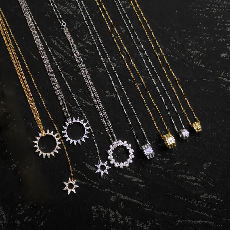 

925 Sterling Silver Adjustable Necklace Charms For Women Luxury Brand High-end Zircon Monaco Jewelry Fine Necklace Jewelry Gift
