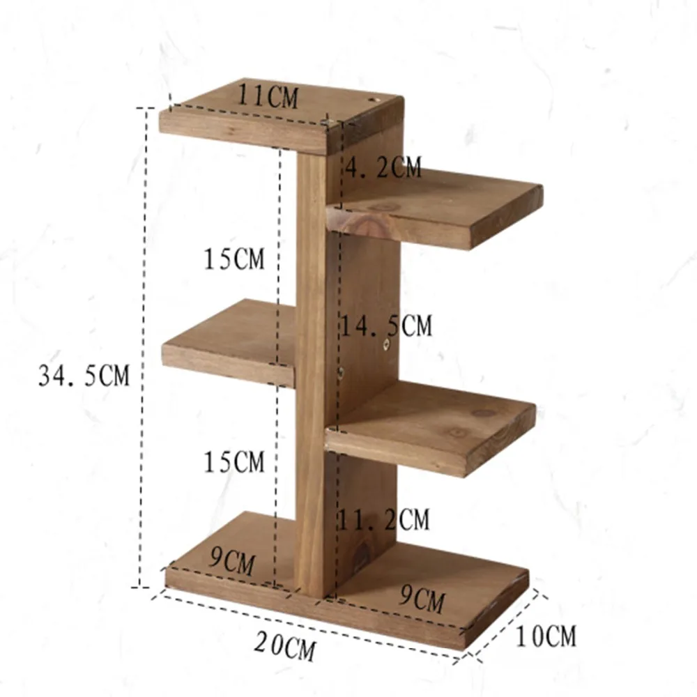Мини настольный твердый деревянная полка для хранения прочный офисный
