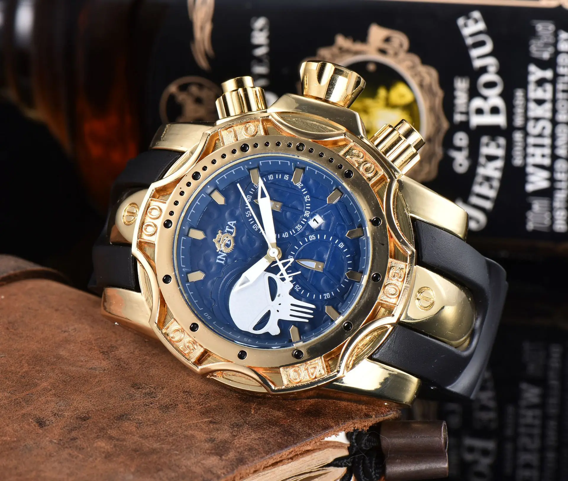 

Men's high end quartz watch battery Watch Gift AAA high quality stainless steel watch Chronograph luminous calendar H456