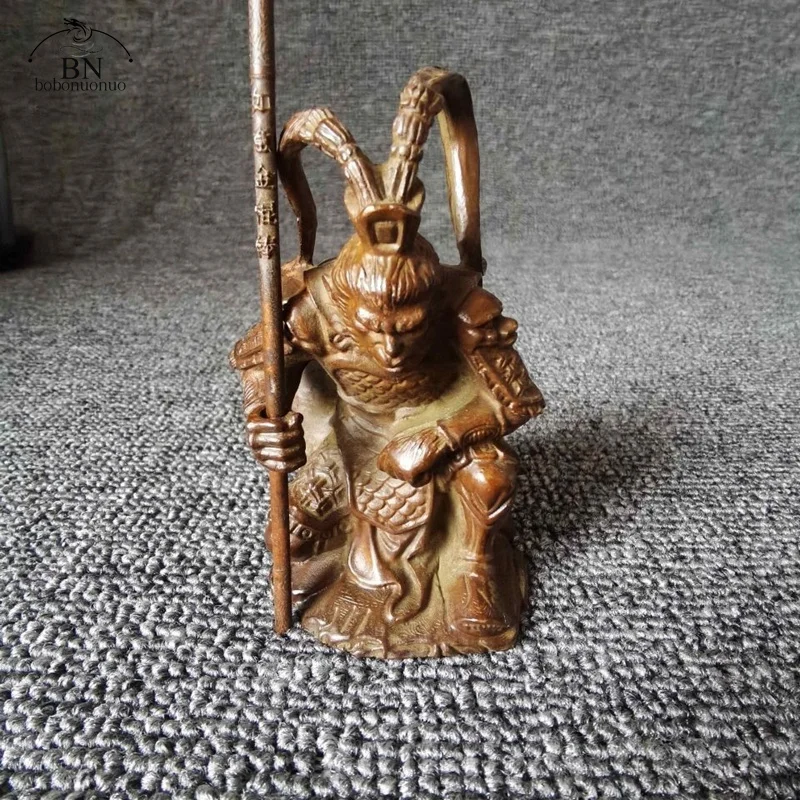Винтажные латунные фигурки обезьяны короля SunWuKong ретро украшение для офиса