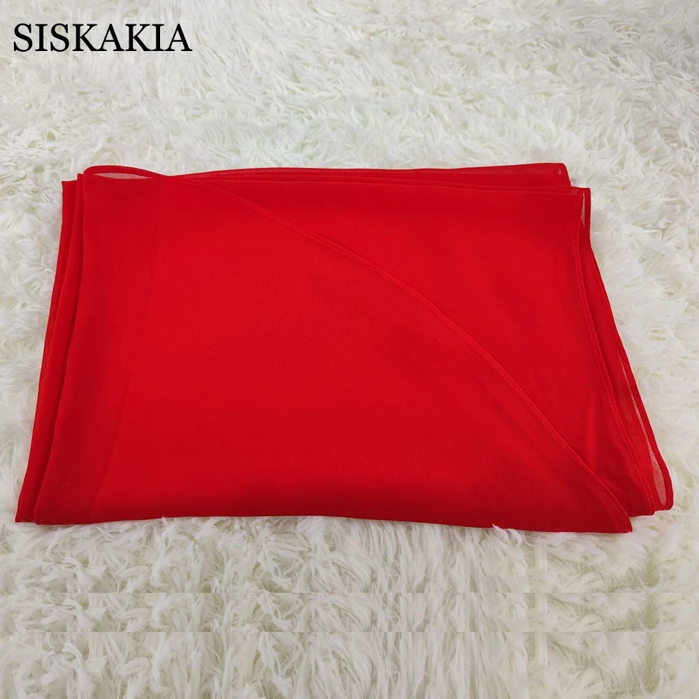 Шарф женский шифоновый Siskakia однотонный 180 шаль на голову | Тематическая одежда и